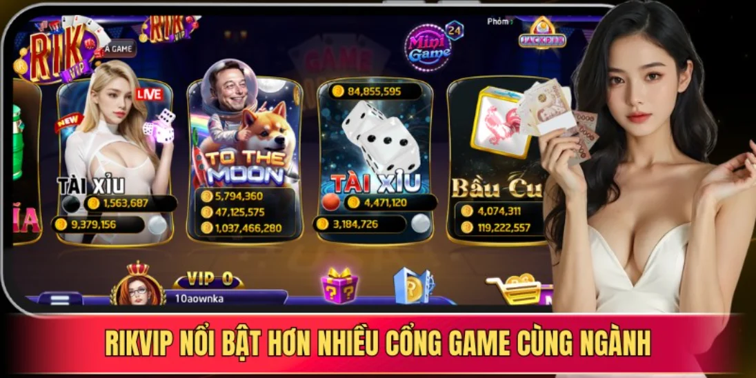 Rikvip nổi bật hơn nhiều cổng game cùng ngành